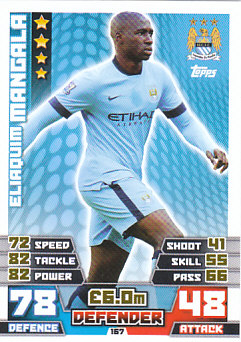 Eliaquim Mangala Manchester City 2014/15 Topps Match Attax #167